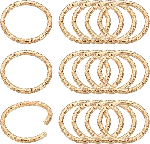 Vista 11 de PATIKIL Anillo con dije de copa de vino de 0.05 x 0.59 pulgadas, paquete de 100 aretes de metal con cuentas trenzadas, anillos abiertos, dorado