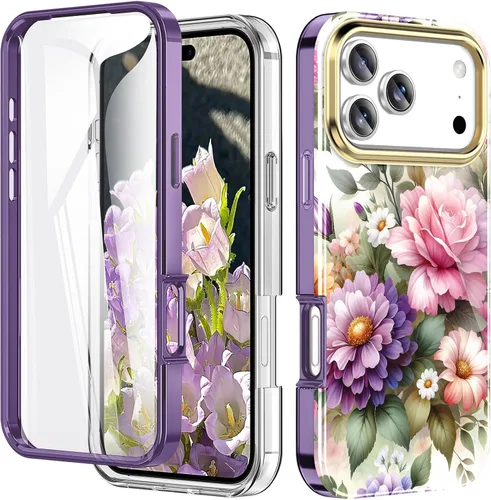 Vista 64 de Funda bonita de mármol para iPhone 13 Pro de 6.1 pulgadas, con protector de pantalla incorporado, ligera y elegante, de TPU, para cuerpo completo, a