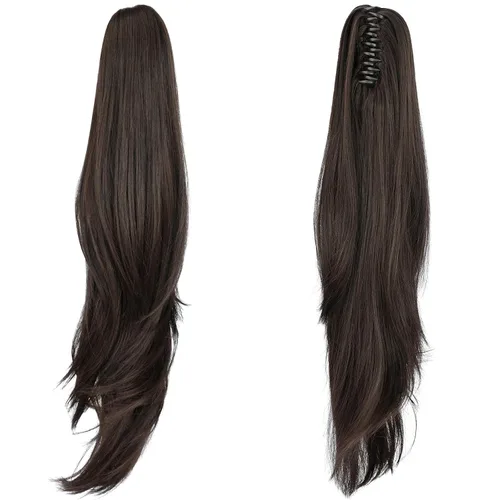 Vista 30 de extensión de cola de caballo, extensión de pelo con pinza de 12" cola de caballo rizada corta Extensión de pelo sintético de aspecto natural