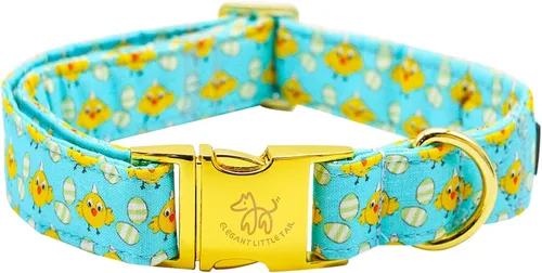 Vista 23 de Elegant little tail Collar para perro de Pascua, collar de perro con estampado de huevos de conejo, collar para mascotas, collar rosa para perros