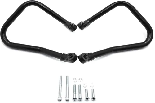 Vista 6 de Barra de choque de protección de alforja trasera negra compatible con Harley Softail FLHC FLHCS 2018+ [P/N: TGHD-SG09-BK]