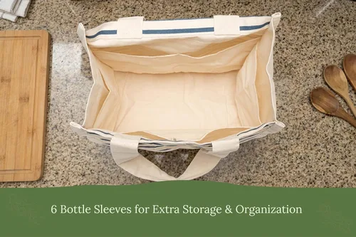 Vista 2 de Best Canvas Grocery Shopping Bags - Cloth Grocery Tote Bags - Reusable Cotton Grocery Tote Bags with Bottle Sleeves