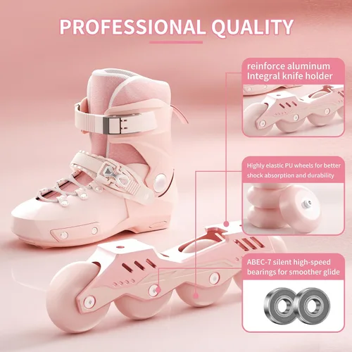 Vista 5 de SWAY Patines en línea ajustables para niños, adolescentes y adultos, ruedas iluminadas de alto rendimiento, patines en línea ideales para niños