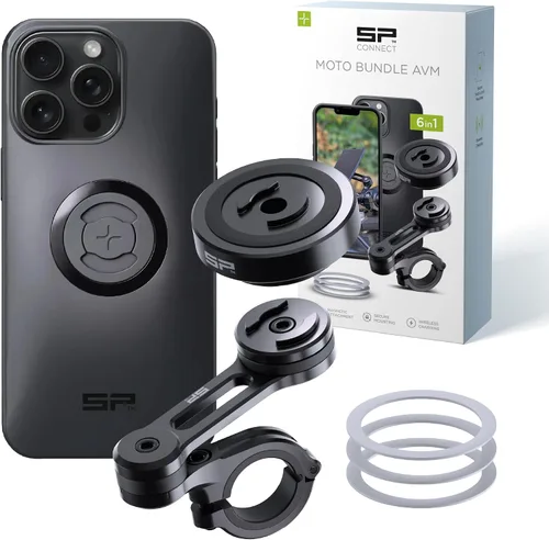Vista 27 de SP CONNECT Moto Bundle II con módulo antivibraciones SPC+ Compatible con iPhone 11 Pro/XS/X Soporte de teléfono para motocicleta Soporte