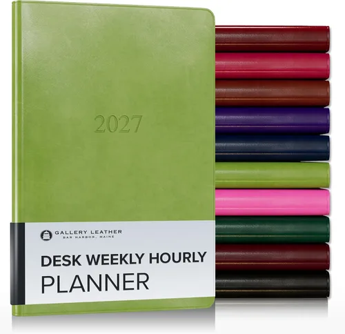 Vista 125 de Gallery Leather Planificador Semanal y Mensual Grande 2025-2026, Calendario Planificador y Cuaderno Elegantemente Encuadernado con Elegantes Bordes