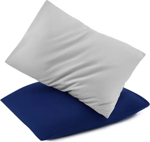 Vista 17 de TILLYOU Paquete de 2 fundas de almohada para niños pequeños con cierre de sobre, 13" x 18" de microfibra sedosa y suave, fundas de almohada de viaje