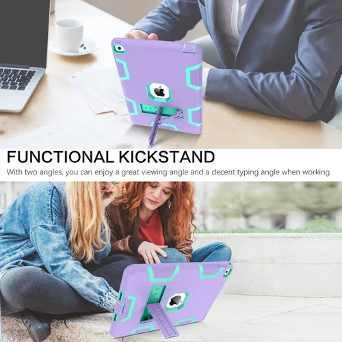Vista 6 de BENTOBEN Funda para iPad Air 2, iPad Air de 2ª generación, 3 en 1, resistente a prueba de golpes, soporte protector para niños, niñas, mujeres