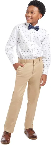 Vista 2 de Tommy Hilfiger Pantalón de vestir de sarga con parte delantera plana para niño
