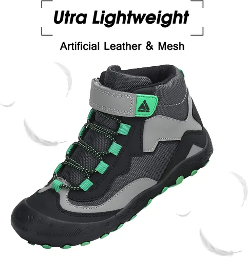 Vista 4 de Mishansha Botas de Senderismo para Niños Pequeños Niñas Niños Zapatos de Senderismo Resistentes al Agua Anti-Colisión Antideslizantes Atléticas