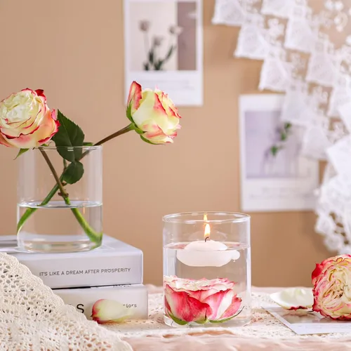 Vista 7 de UPBUD Jarrones Cilíndricos de Vidrio Pequeños de 4 Pulgadas para Centros de Mesa 12 piezas Jarrón de Flores Transparente para Decoraciones