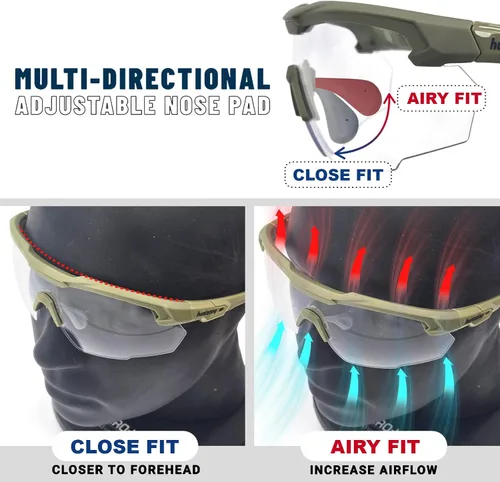 Vista 5 de HTS HUNTERSKY Gafas de Protección Ocular Antiniebla Deportivas de Seguridad para Mujeres y Hombres para Correr, Ciclismo, Conducción, Pickleball