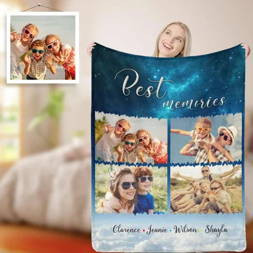 Vista 31 de D-Story Manta personalizada con fotos con cualquier texto - Mantas con imágenes personalizadas para Navidad, cumpleaños, regalos para parejas