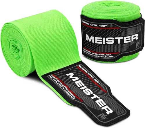 Vista 4 de Meister Junior - Vendas de algodón elástico para MMA y boxeo, 108" (1 par). Negro