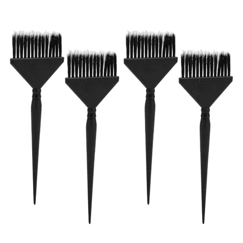 Vista 9 de Cepillo de tinte para el cabello, rígido 4 piezas reutilizable para tinte de cabello, cepillo de color incluso para colorear ABS Nylon para salón