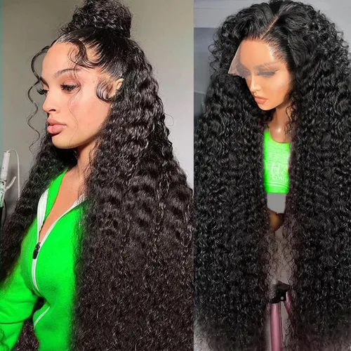Vista 8 de Pelucas de cabello humano rizado con encaje frontal de 13 x 6 pulgadas, pelucas de cabello humano brasileño rizado para mujeres, densidad del 200 %