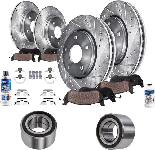 Vista 10 de Detroit Axle - Rotores de freno para Toyota Avalon 2020-2021 Camry 2020-2024, repuesto de rotores de freno de disco perforados y ranurados: rotor
