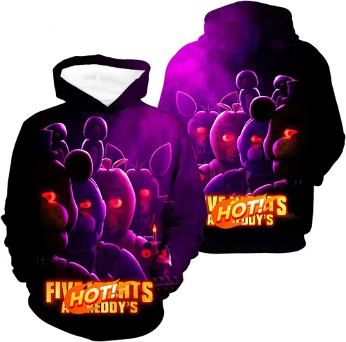Vista 5 de Jrkernbo Sudadera unisex con estampado 3D de anime, sudadera con capucha y bolsillos para niños y niñas