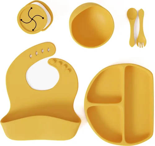 Vista 15 de Set de alimentación para bebés en color albaricoque completo BLW Supply Essentials (juego de 7 piezas)