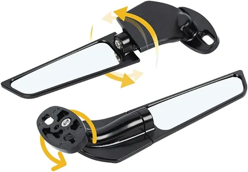 Vista 4 de Espejos retrovisores Accesorios de motocicleta para Ninja 400 650 Wind Wing Espejo lateral giratorio ajustable Winglet 2018-2022
