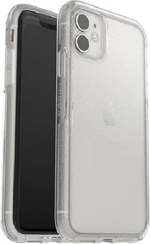 Vista 3 de OtterBox Symmetry Clear Series - Funda para el iPhone 11, diseño de estrellas (color plateado y transparente)