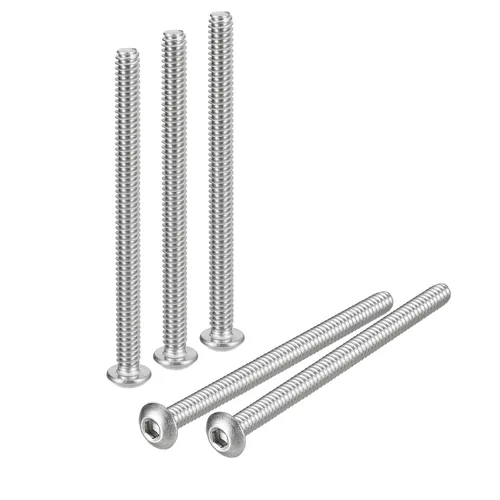 Vista 19 de Uxcell tornillos de cabeza de botón #8-32x1, 20 unidades, pernos hexagonales de acero inoxidable 304, tornillos de rosca completa con cabeza