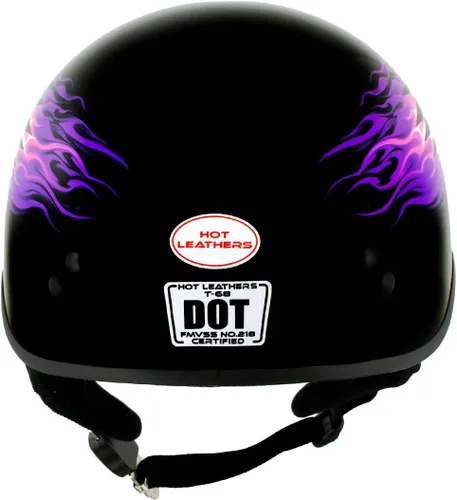 Vista 6 de Hot Leathers HLD1007 'Black Out Eagle' - Medio casco para motocicleta con diseño de calavera, color negro brillante, para hombres y mujeres, talla M