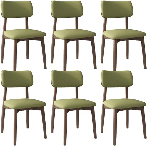 Vista 33 de YVYKFZD Solid Wood Dining Chairs, Kitchen Chairs Set with Curved Backrest, Leather Upholstered Dining Room Chair, Armless Living Room Chair, for