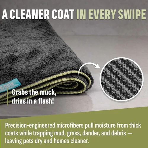 Vista 5 de E-Cloth Toalla de baño de limpieza y secado para mascotas, absorbente