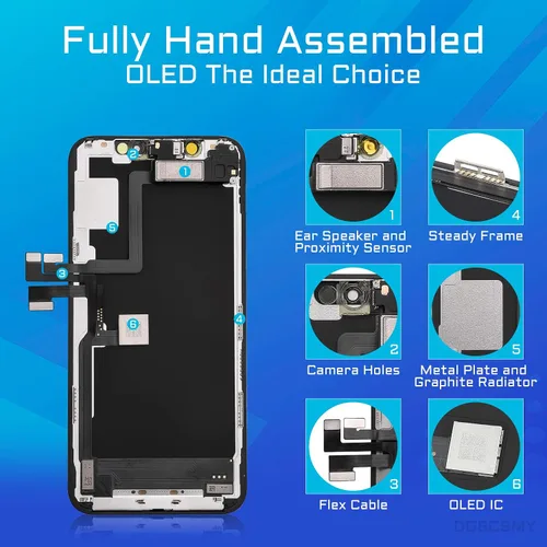Vista 2 de [OLED] para iPhone 11 Pro Reemplazo de pantalla con altavoz frontal 5.8" OLED 3D Touch Display Digitizer Full Assembly Proximity Sensor Fix Tool