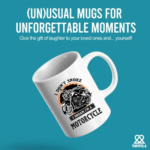 Vista 2 de Panvola Taza de café de cerámica con texto en inglés "I Don't Snore I Dream I'm A Motorcycle Gifts For Biker Rider Motor Bike Lover For Dad Uncle