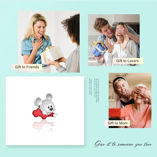 Vista 6 de Erizteya Fantástico dije de ratón de dibujos animados para pulseras para mujer, collares, joyería de feliz cumpleaños, día de la madre, regalos