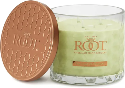 Vista 37 de Root Candles Velas Aromáticas Mezcla de Cera de Panal Vela Artesanal Premium, Veriglass Pequeño, Limón y Bergamota