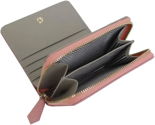 Vista 2 de JNJSTELLA Cartera de cuero genuino con cremallera para mujer