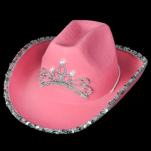 Vista 2 de Sombrero de vaquero con tiara intermitente (niñas), M, 1 paquete