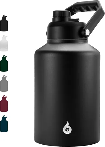 Vista 40 de BJPKPK Botella de agua aislada de un galón (128 onzas), de acero inoxidable, apta para lavavajillas, jarra sin BPA con mango ergonómico y parte