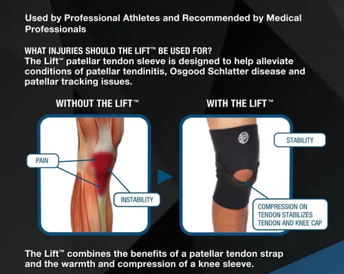 Vista 3 de Pro-Tec Athletics The Lift Knee Support, Patellar Strap Combines with Compression Sleeve Support to Improve Patellar Alignment and Stability