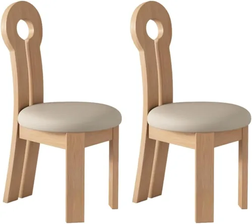 Vista 35 de YVYKFZD Dining Chairs Set, Solid Wood Dining Room Chair, Upholstered Kitchen Chairs, Unique Key-Shaped Living Room Chair, for Offices Bedroom Study