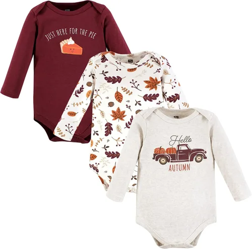 Vista 98 de Hudson Baby Body unisex de algodón de manga larga para bebé, leopardo rosa rojo