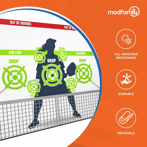 Vista 6 de Modfamily - Póster de tablero de práctica de Pickleball Dink Pad Rebounder Training Aid – Mejora tu juego de pickle-ball dinks y reflejos