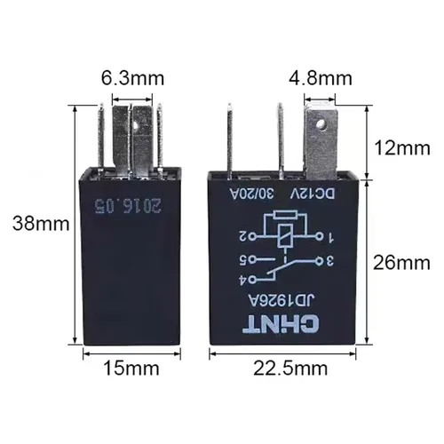 Vista 2 de Relé automotriz JD1926A 30A 12VDC compatible con V23074-A1001-X114 5Pins