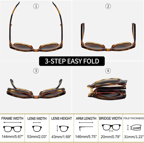 Vista 3 de Joopin Gafas de sol cuadradas polarizadas con protección UV para hombre y mujer