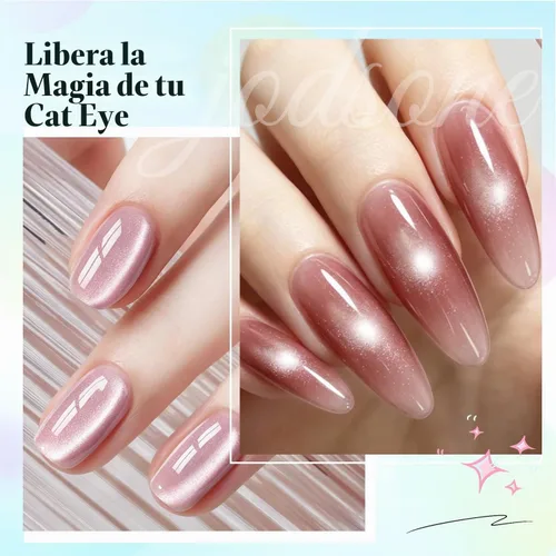 Vista 7 de JODSONE Imán giratorio 2 en 1 de ojo de gato para uñas, en forma de U y herramienta de imán de uñas ajustable de 360° con imán de bola, efecto de m4