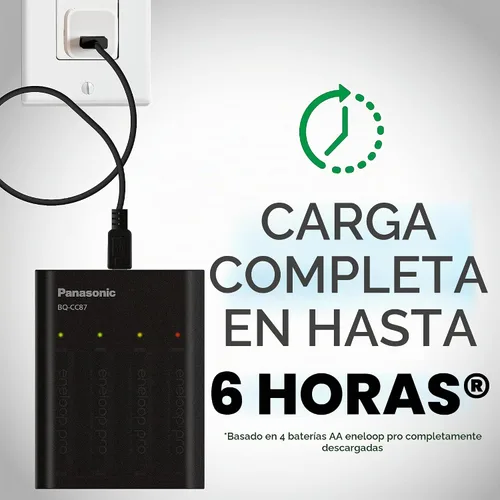 Vista 3 de Panasonic BQ-CC87AKBBA Eneloop pro - Cargador de batería individual avanzado con tecnología de carga portátil, color negro