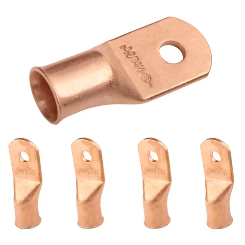Vista 150 de SELTERM - 5 terminales de anillo resistentes para cable de batería, calibre 1/0 AWG, pernos de 1/2 pulgadas, terminales de calibre 0, ojales