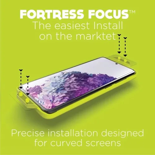 Vista 3 de Fortress Protector de pantalla curvado para Samsung Galaxy S22 Ultra con herramienta de instalación precisa, resistente a los arañazos, protección