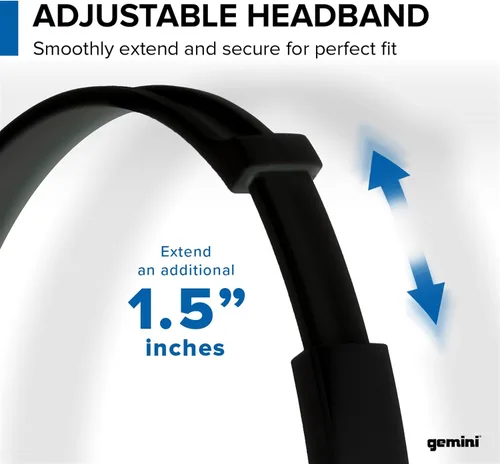 Vista 3 de Gemini Auriculares para DJ sobre la oreja, controladores de 1.575 in, color negro (DJX-200) Auriculares DJ sobre la oreja, controladores de 1.575