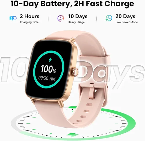 Vista 6 de ENOMIR Reloj inteligente para mujer, monitoreo de la salud del teléfono con Rosa