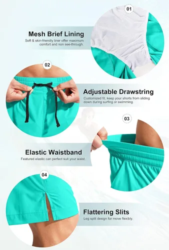 Vista 6 de G Gradual Men's Swim Trunks Quick Dry Bathing Suit Beach Board Shorts for Men with Zipper Pockets and Mesh Lining