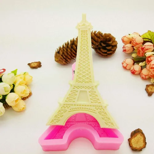 Vista 4 de Molde de silicona de la torre Eiffel de París, molde de fondant de chocolate 3D para decoración de tartas, mini molde de arcilla polimérica