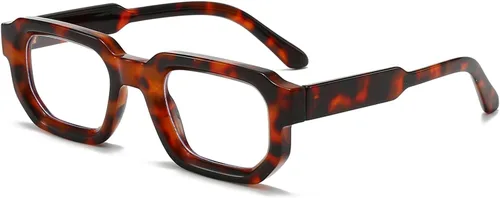 Vista 10 de LJCZKA Lentes cuadrados con bloqueo de luz azul para hombres y mujeres, anteojos gruesos para computadora, antifatiga ocular para leer mensajes